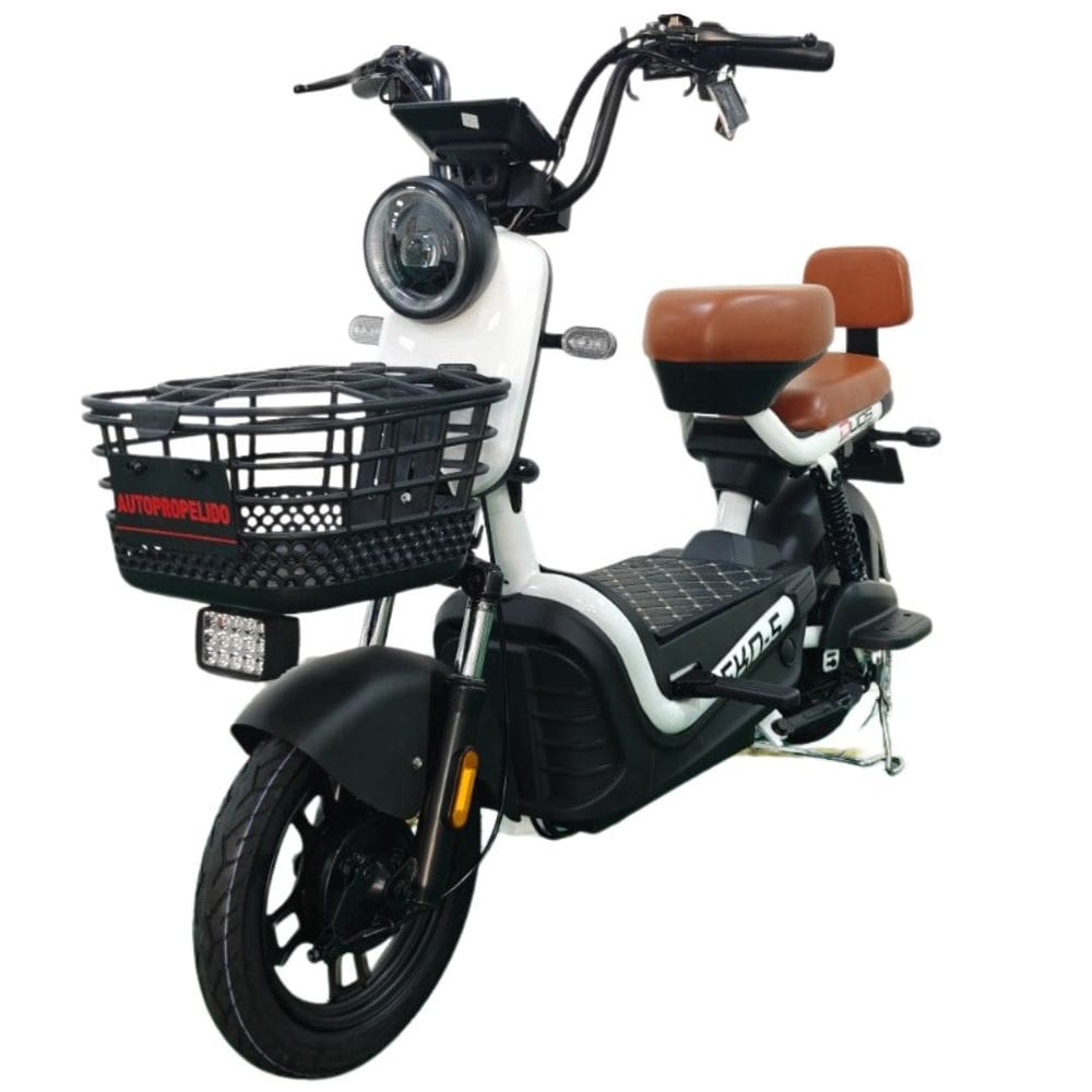 Bicicleta Scooter Elétrica 600W Alarme Eko-5 Branca Duos
