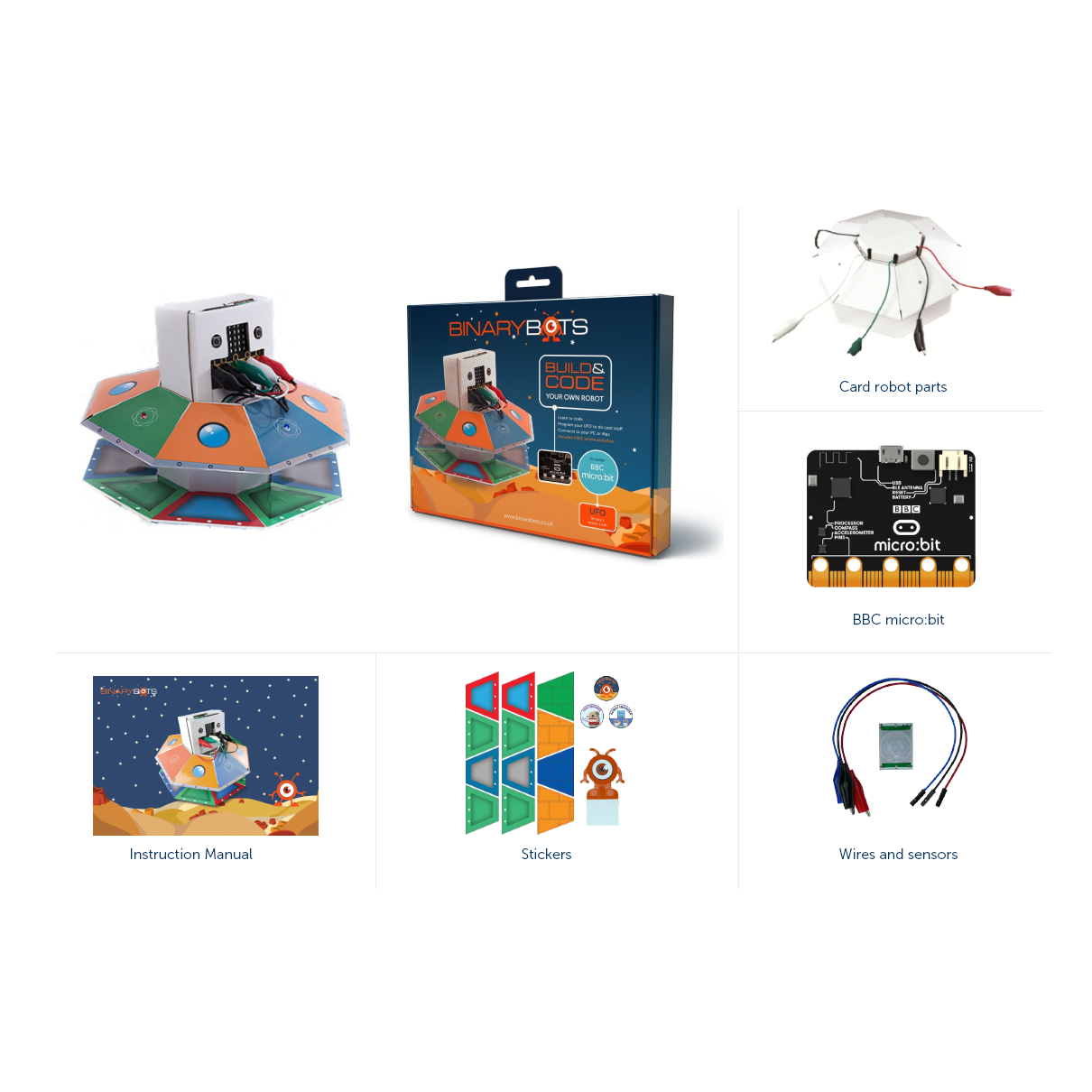 TTS BBC: Micro-Bits UFO Robots – Programmable Robots， Carboard to Code UFO Binary Bots， Coding Robot Toy for Programming and Learning (Pack of 1)