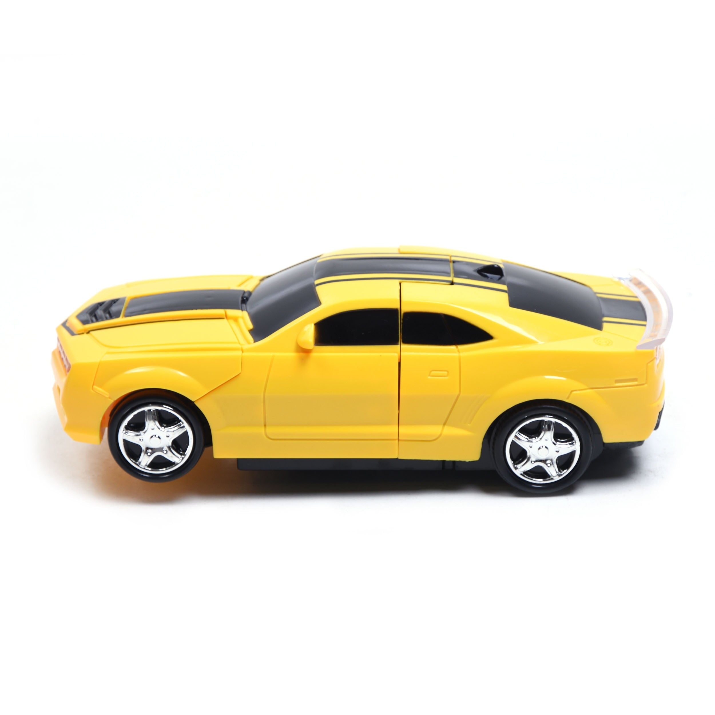 WonderPlay Battery Bumble Bee Transformer Style Car With Lights and Sounds - Yellow