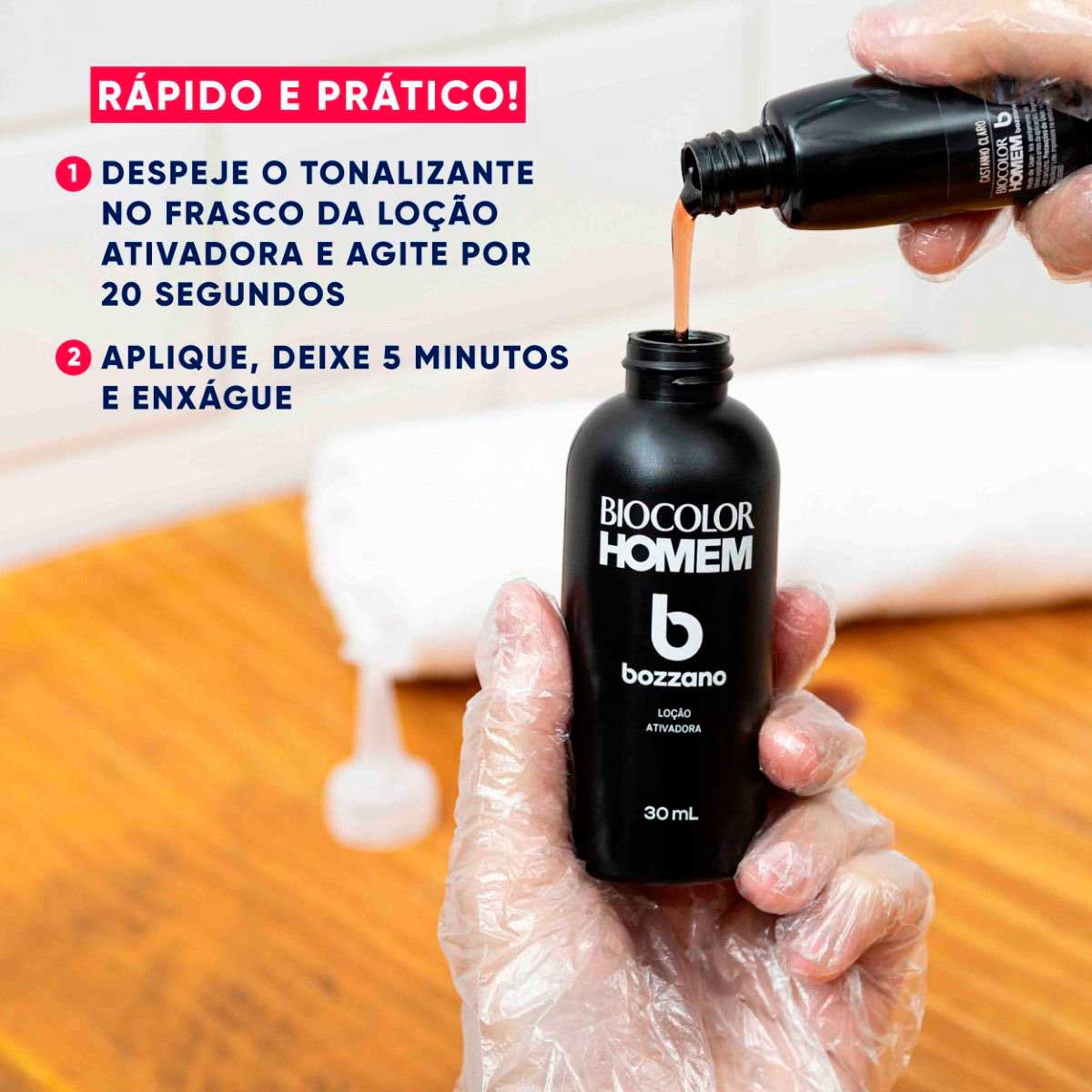 Tonalizante de Cabelo Masculino Biocolor Homem Bozzano Castanho Claro