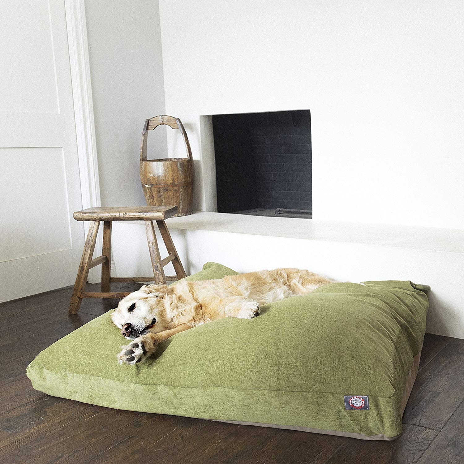 Majestic Pet | Villa Velvet Rectangle Pet Bed For Dogs， Removable Cover， Vintage， Large