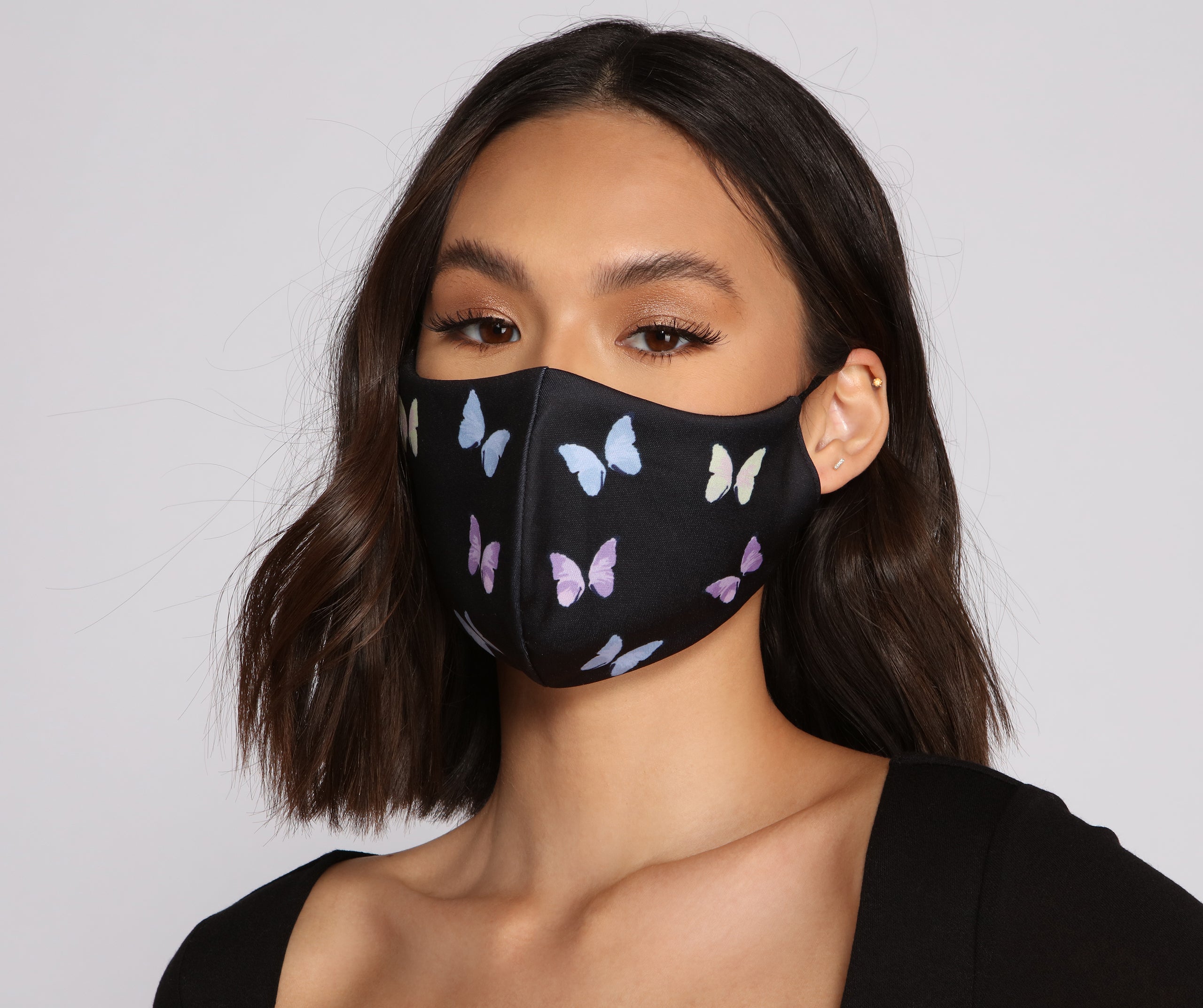 Three Pack Butterfly Detail Face Masks