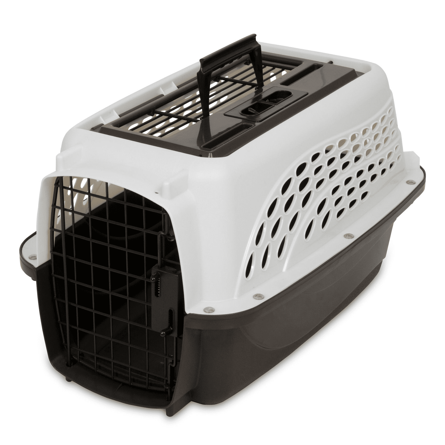 Petmate Double Door Top Load Pet Kennel， White， 19