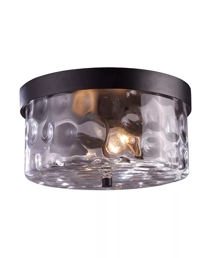 Macy's Grand Aisle 2-Light Outdoor Flush Mount in Waethered Charcoal