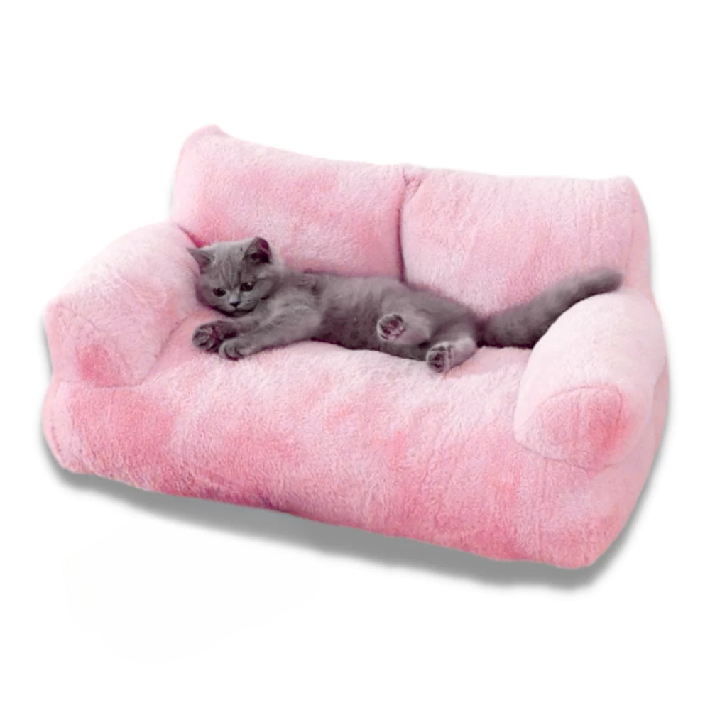 Luxury Plush Pet Sofa | Soft Washable Bed for Cats & Small Dogs