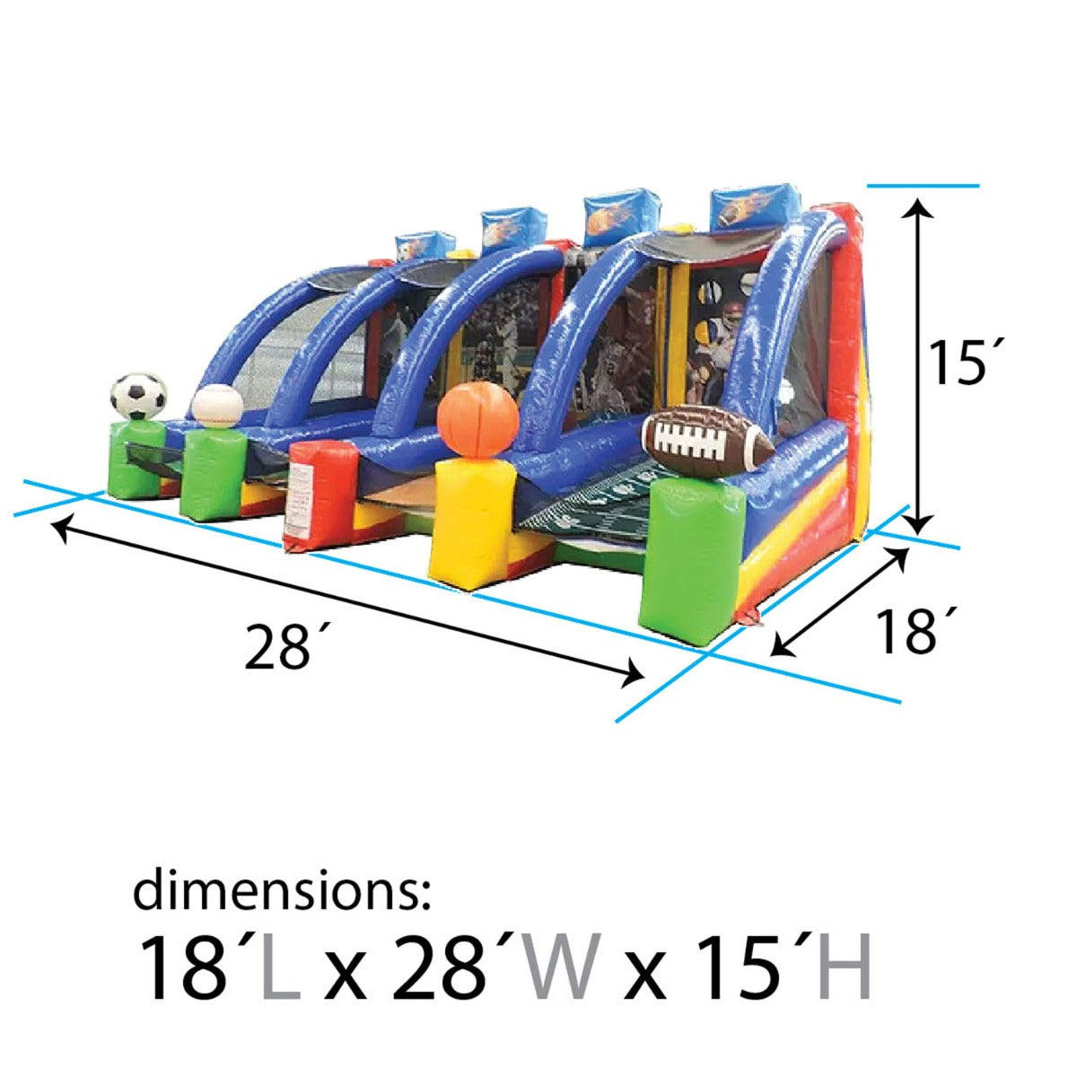 TentandTable Bounce House Commercial Vinyl Interactive Inflatable Kids Game， Sports Carnival Games