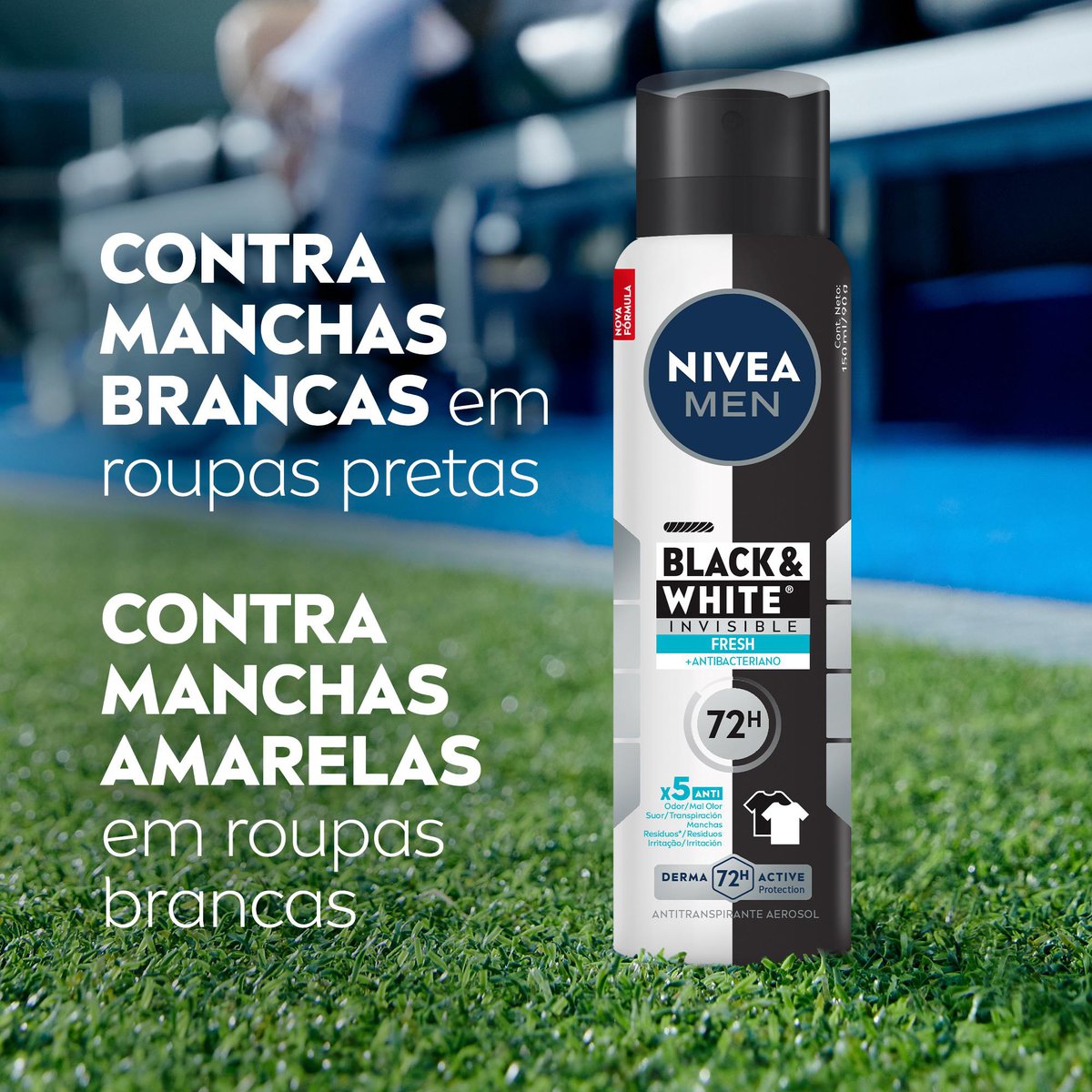 Desodorante Aerossol NIVEA MEN Black & White INVISIBLE Fresh 150ml