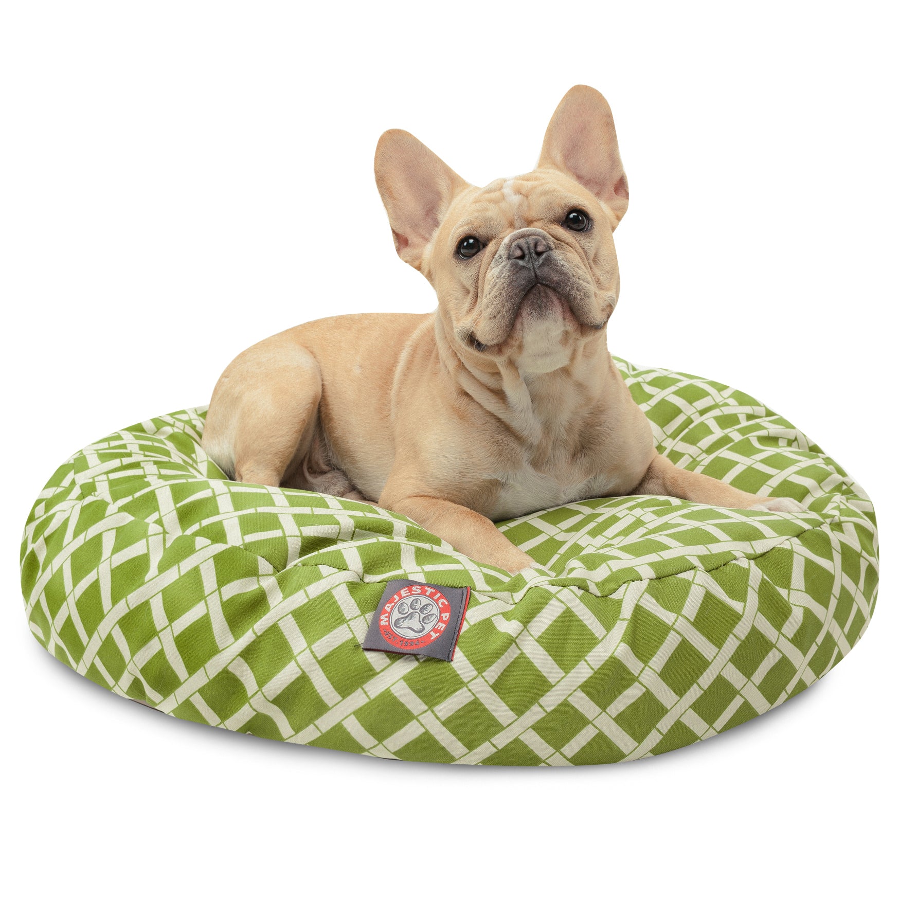 Majestic Pet | Bamboo Round Pet Bed For Dogs， Removable Cover， Sage， Small