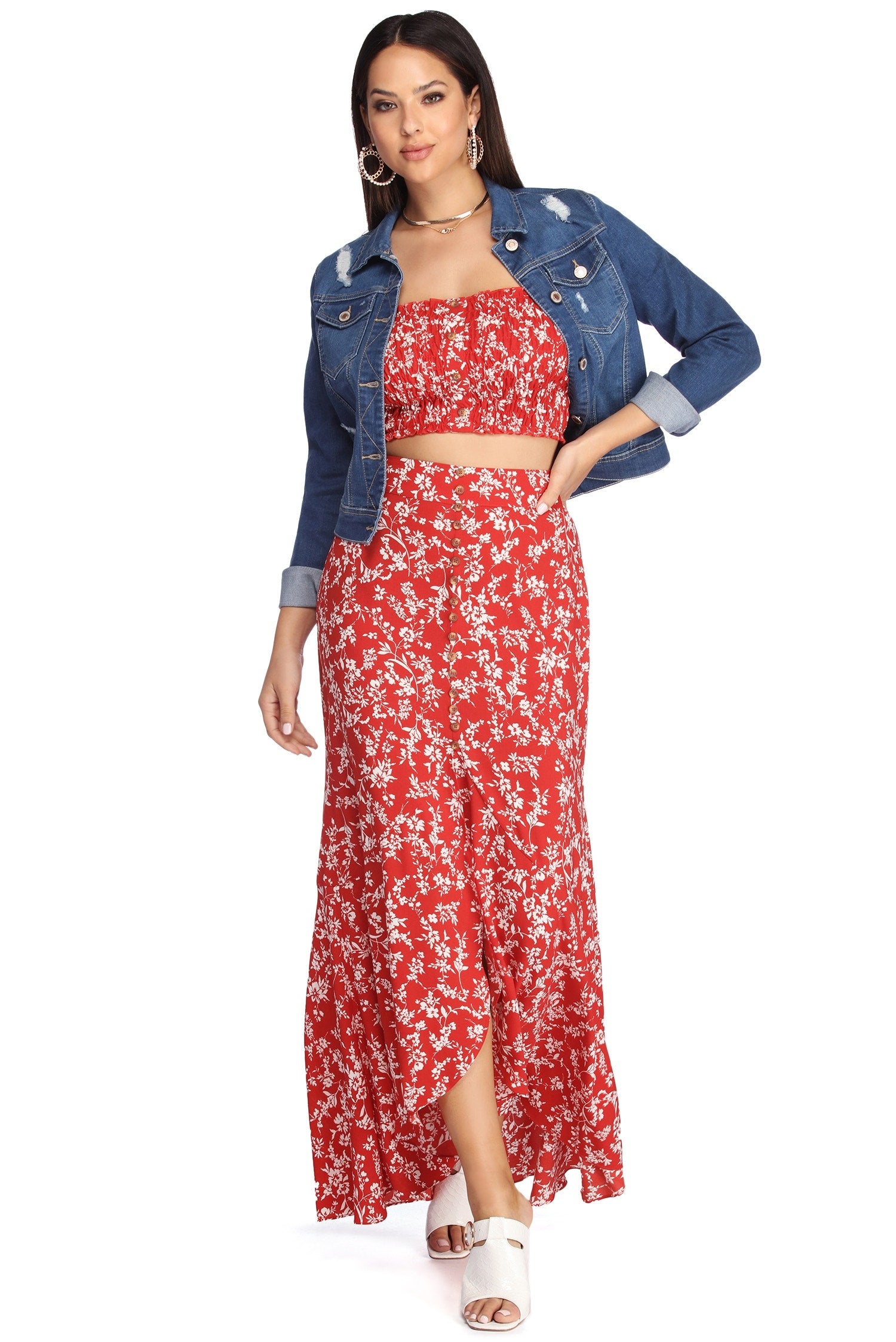 On Vacay Floral Maxi Skirt