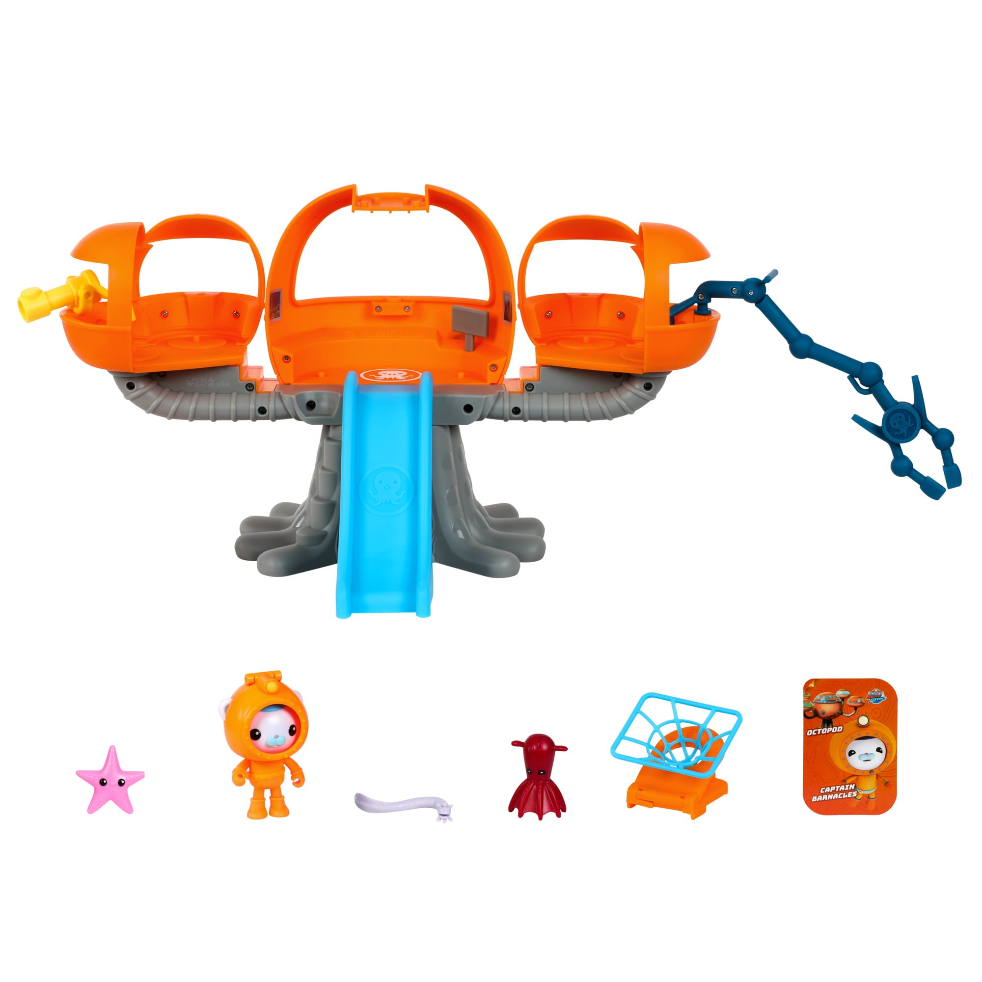 Octonauts Above and Beyond， Octopod Playset， Deep Sea Captain Barnacles and 3 Creatures， 6 Total Pieces， Preschool， Ages 3+