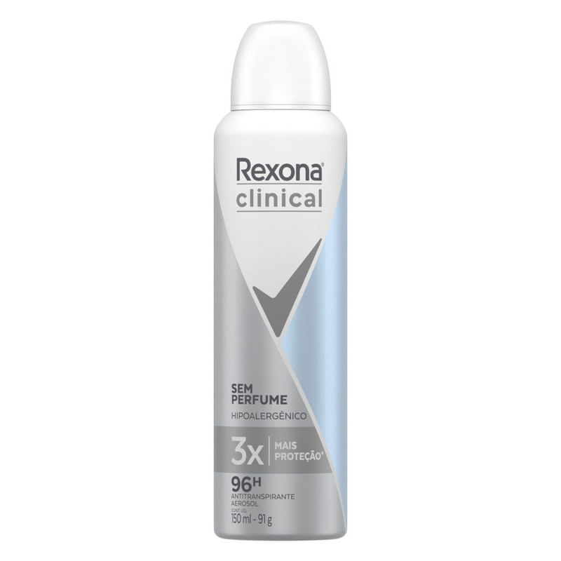 Antitranspirante AerosolRexona Clinical Sem perfume 150ml