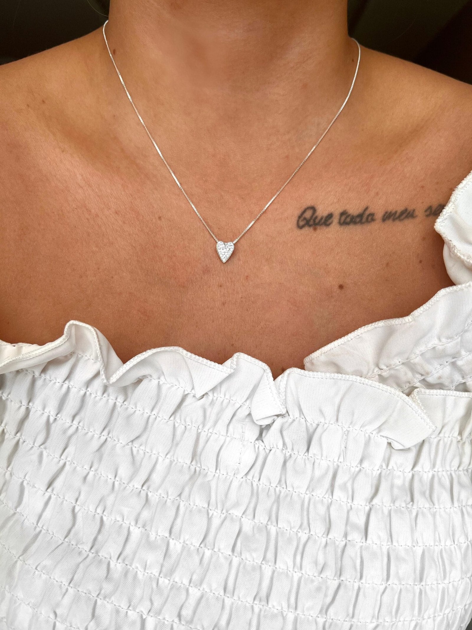 Colar Coração Todo Cravej.