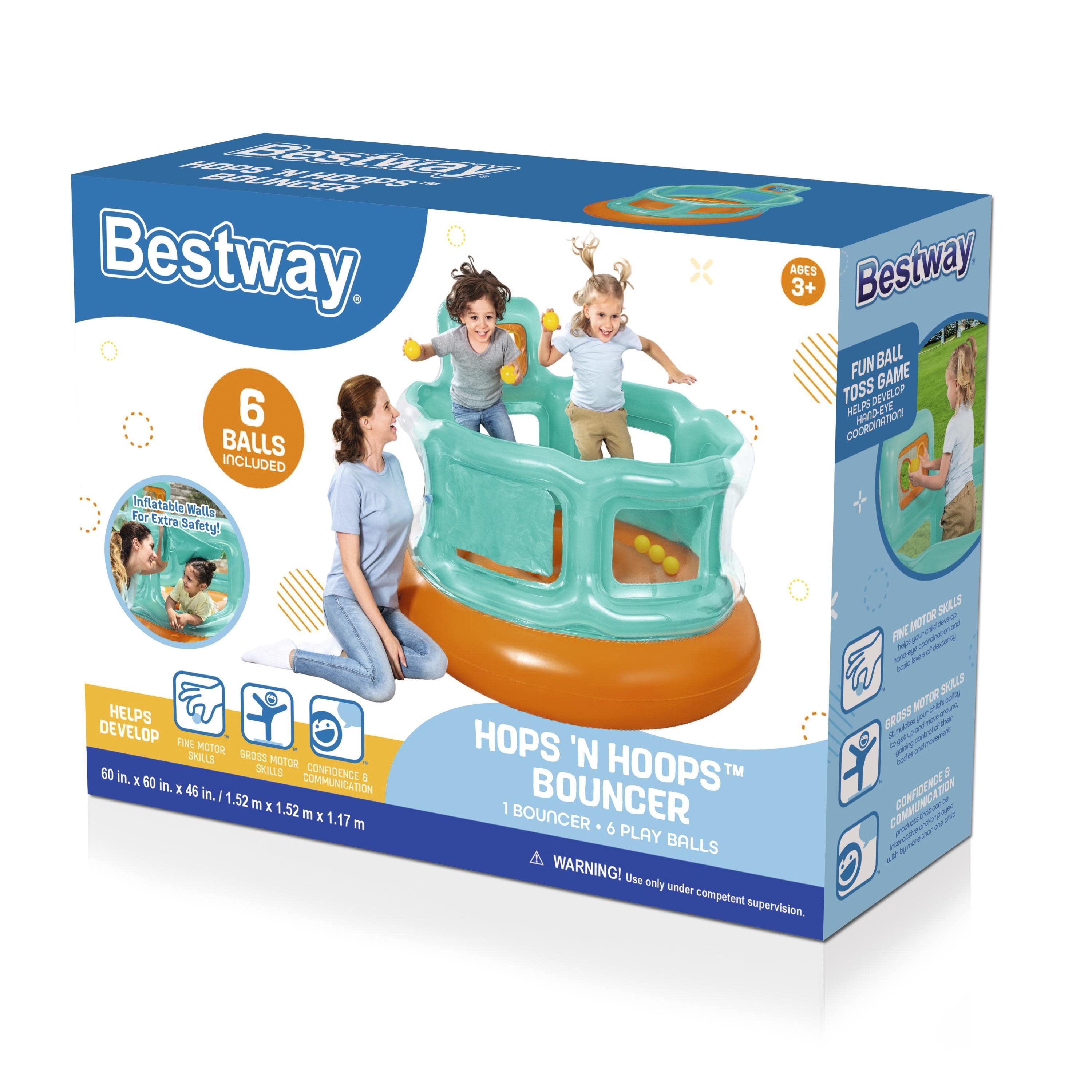 Bestway Hops 'N Hoops Bouncer， 6 Play Balls Included