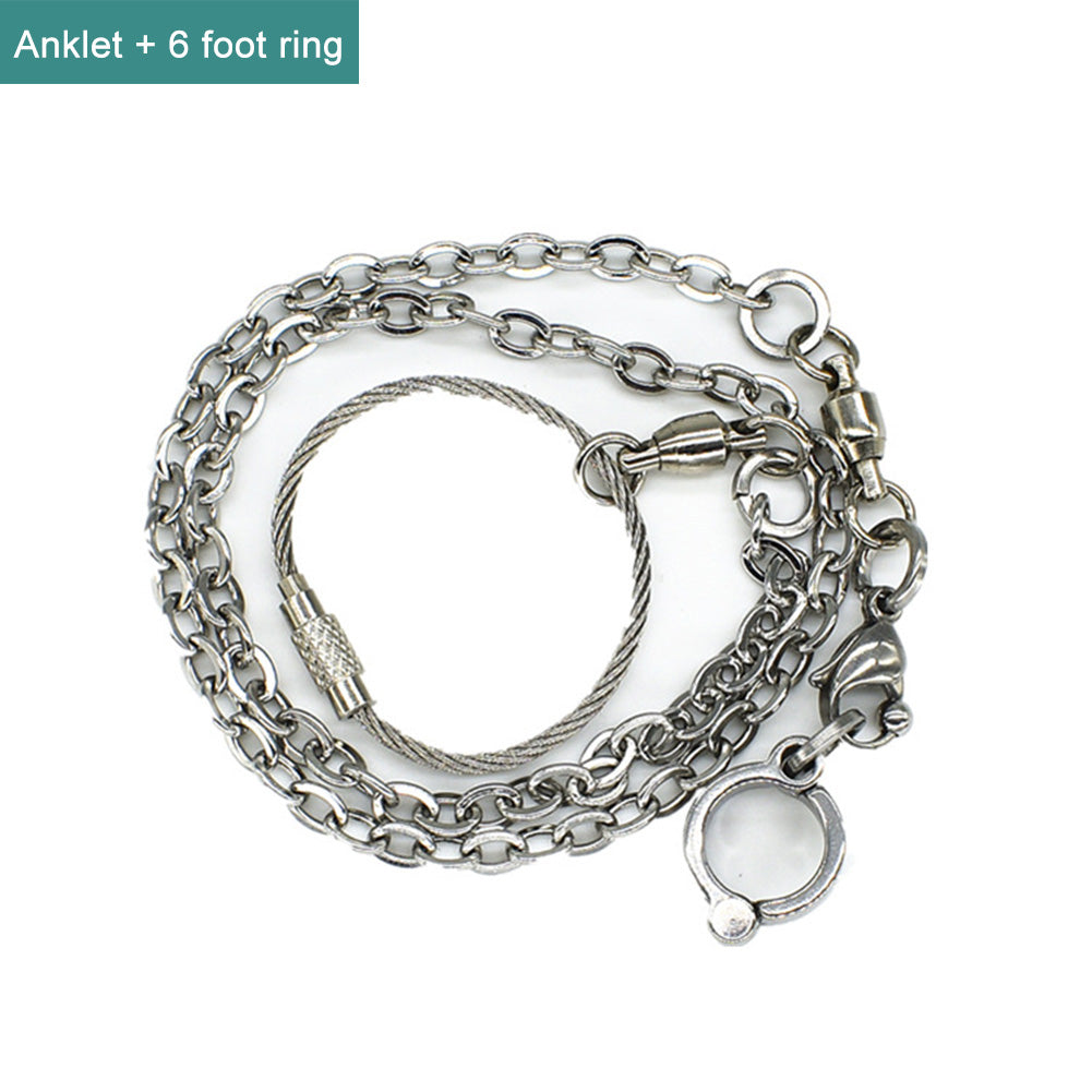 Parrot Stainless Steel Foot Ring Chain Opening Activity Ring for Nyasa Lovebird Cockatiel Cockatoo Sun Conure Monk Parakeet Bird Stand Anklet