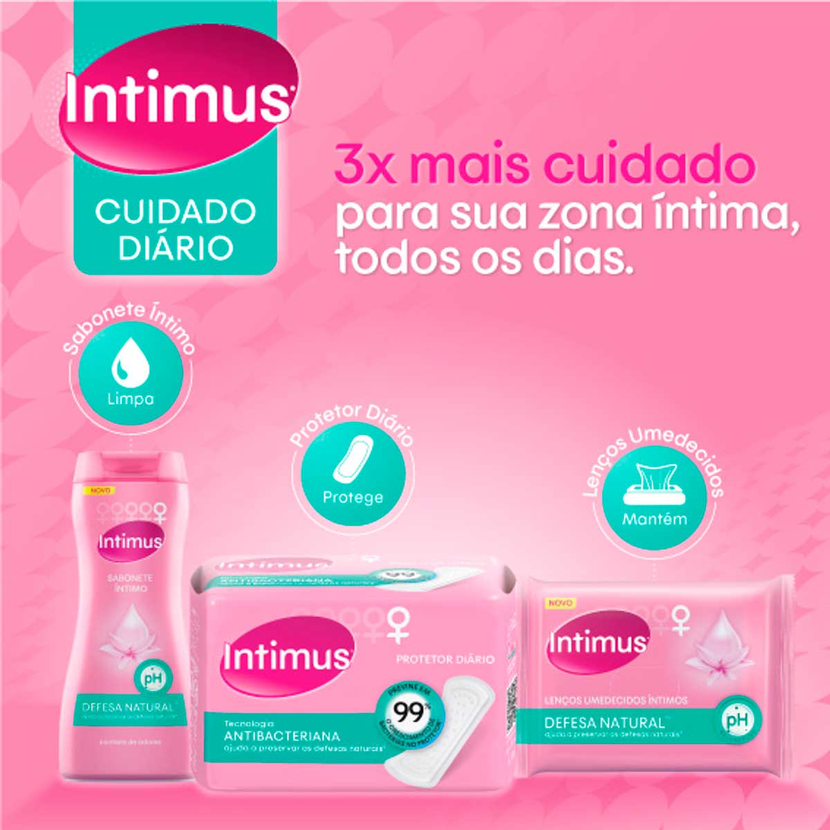 Lencos Umedecidos Intimus Defesas Naturais - 16 lencos