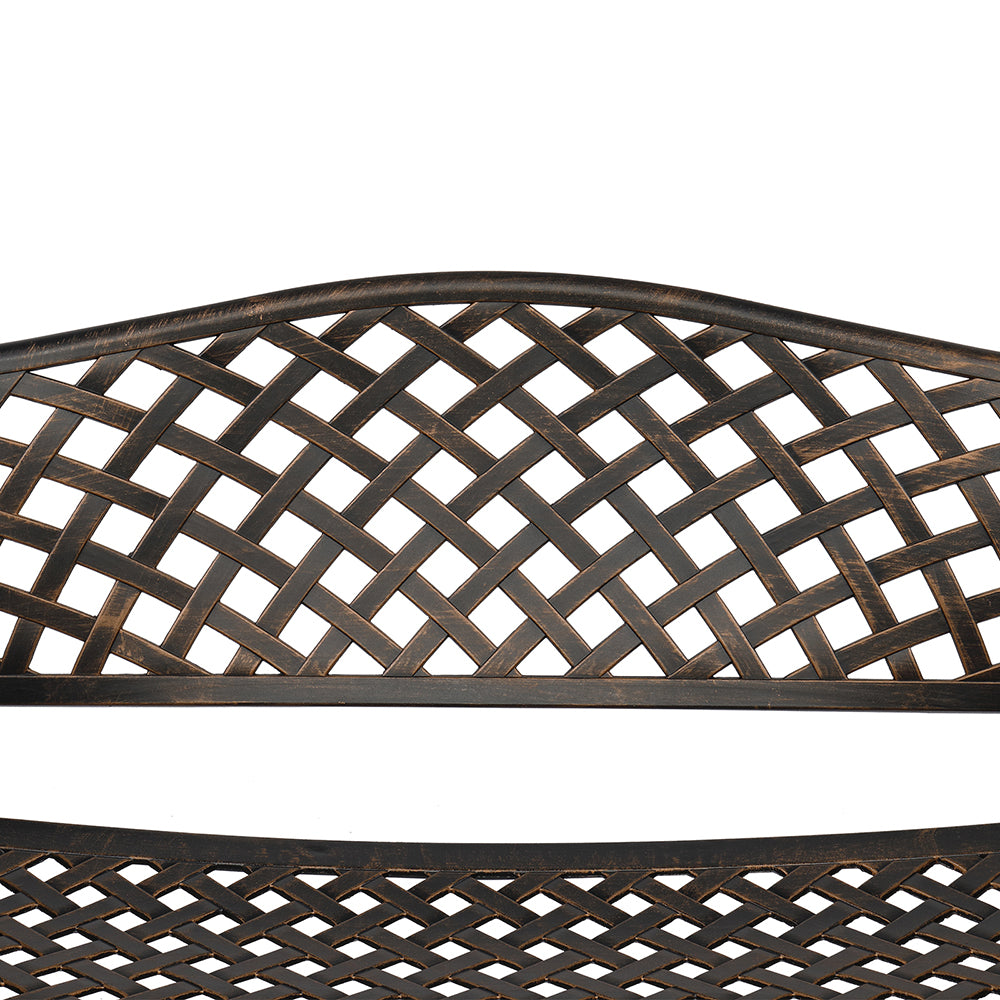 Zimtown 40.5 in Garden Iron Bench, with Armrests for Backyard, Patio, Garden, Outdoor Lounge Furniture, Bronze