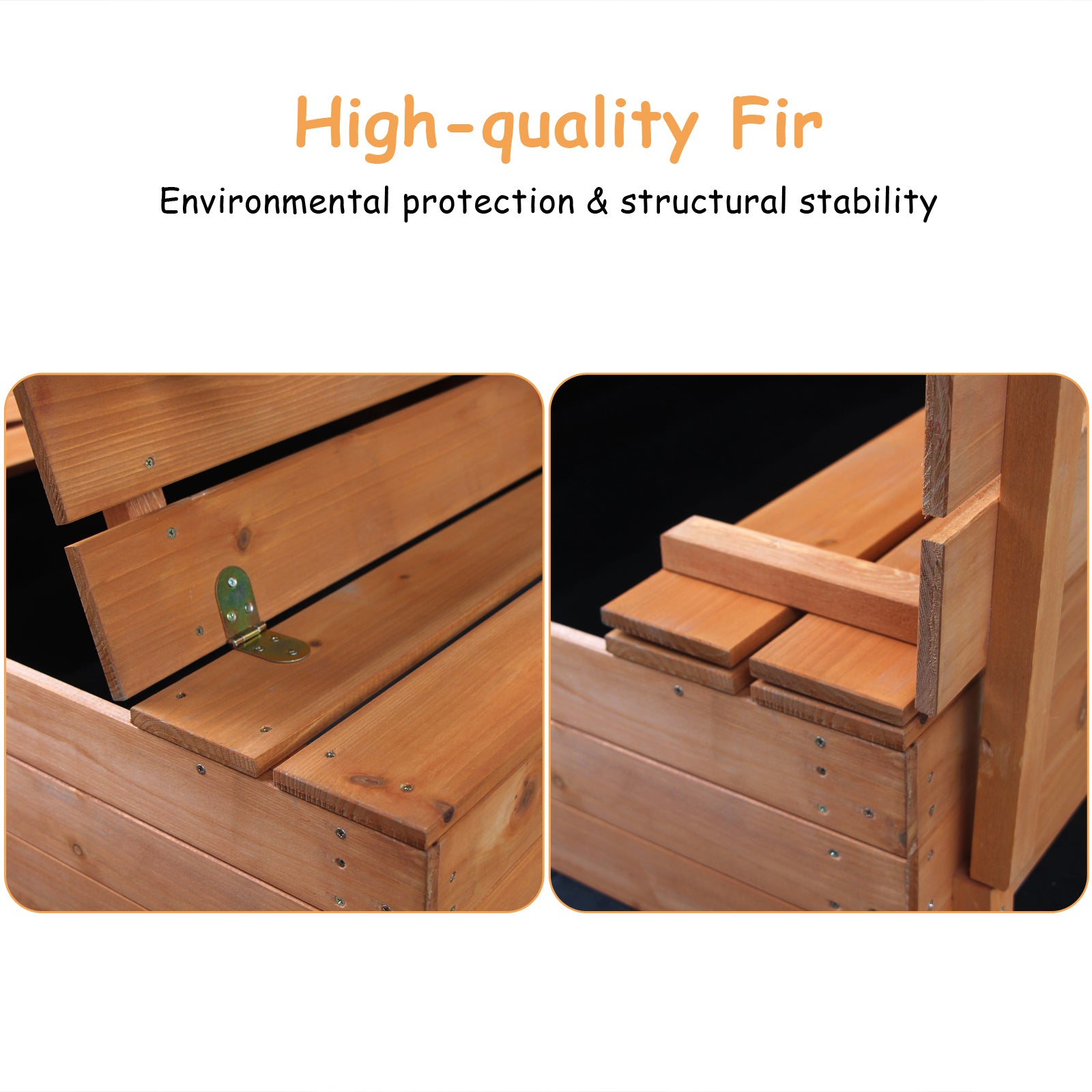 Luckinbaby Wooden Sandbox with Lid， Puzzle Development Dustproof Play Tool