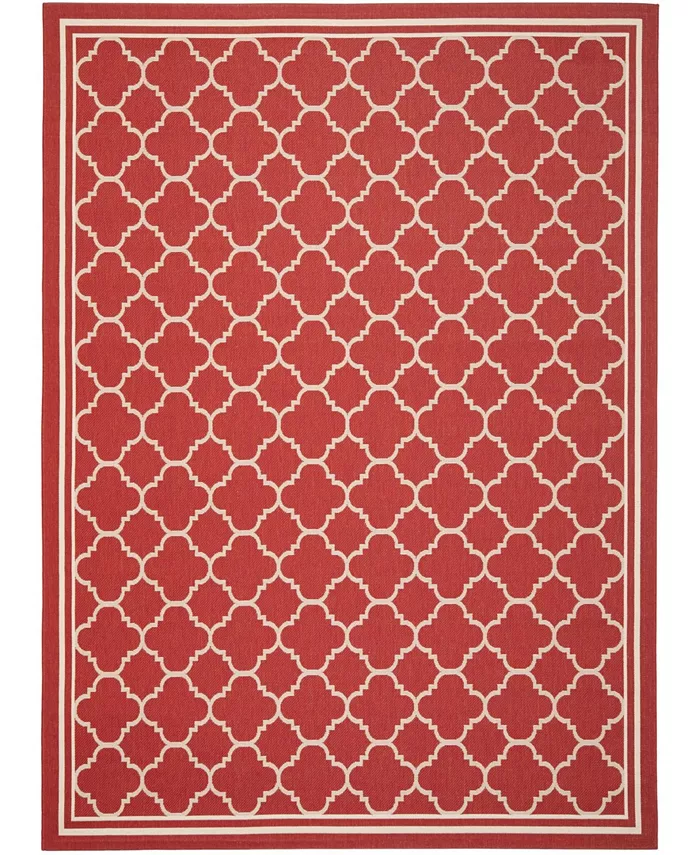 Safavieh Courtyard Red and Bone 9' x 12' Outdoor Area Rug