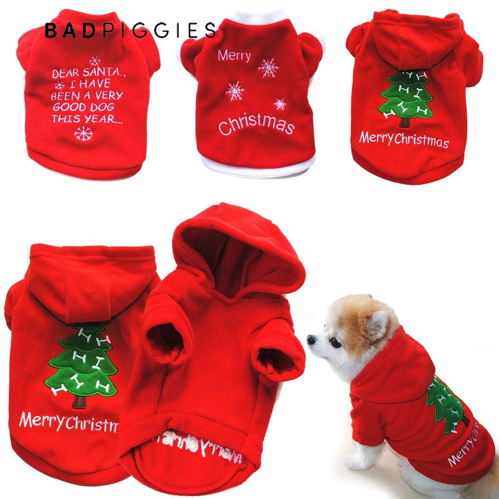 BadPiggies Christmas Dog Clothes Pet Clothes Autumn Winter Sweaters Warm Snowflake Fleece Pullover Dog Clothing For Small Medium Dogs