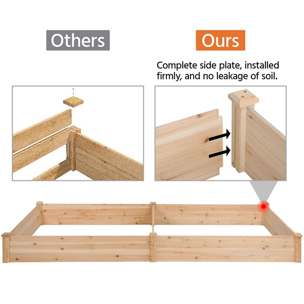 Yaheetech Wooden Raised Garden Bed Simple Planter Patio Yard Greenhouse Dividable Separate Parts for Vegetable Flower Planting Outdoor Indoor