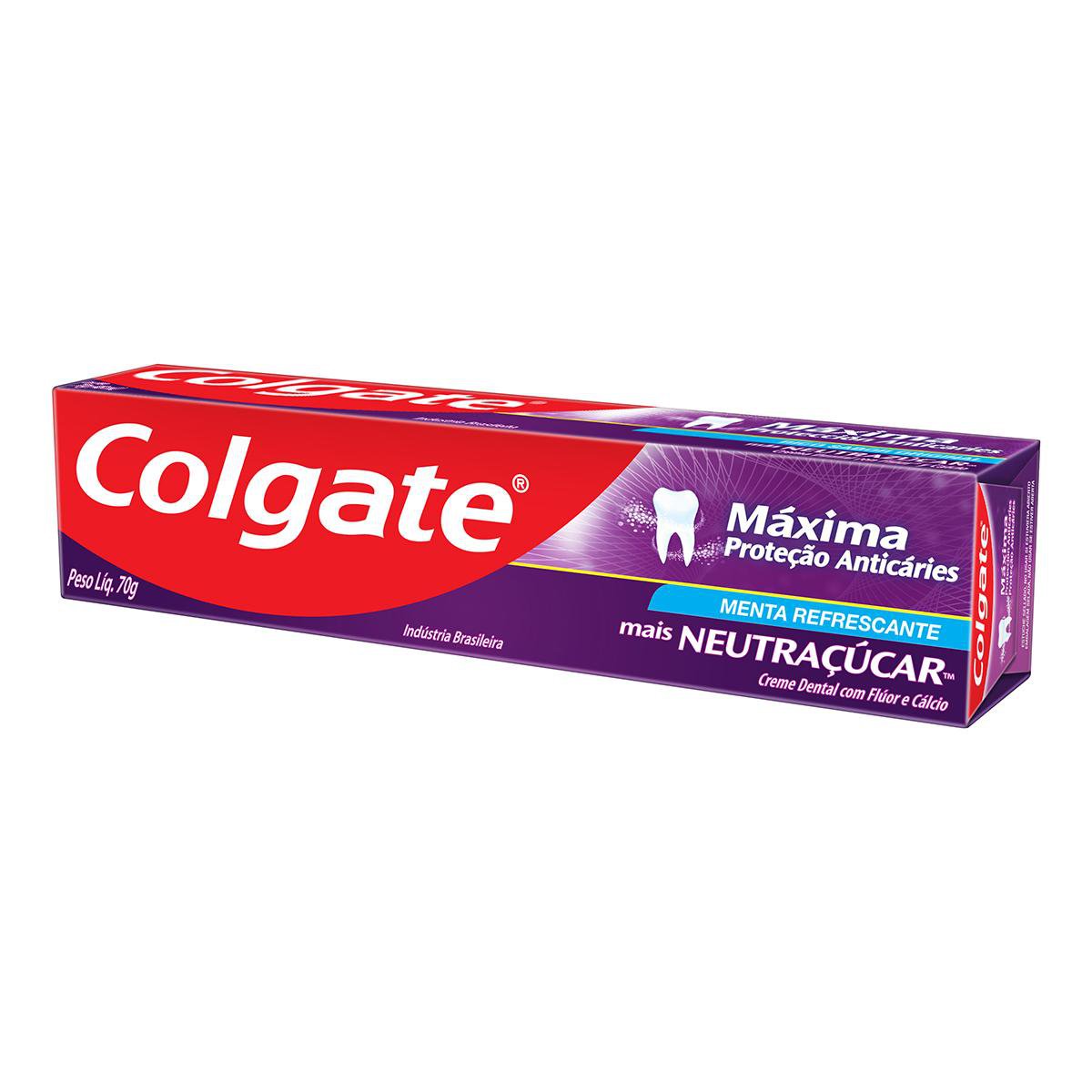 Creme Dental Colgate Maxima Protecao Anticaries Neutracucar Menta Refrescante 70g