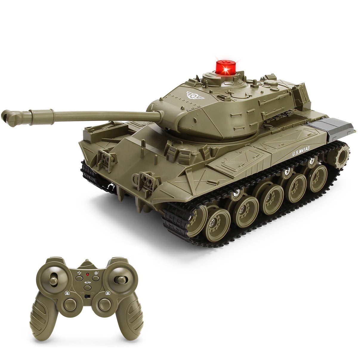 JJRC RC Tank 1/30 Remote Control Battle Tank Military Tank Shoots with Light and Sound Car Toy for Kids Boy Gifts