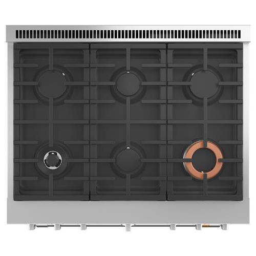 Caf¨¦ 36-inch Freestanding Dual-Fuel Range with 6 Burners C2Y366P2TS1