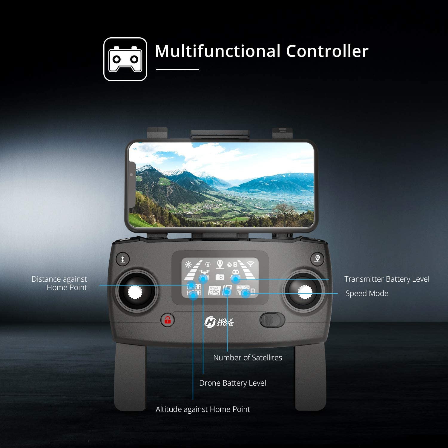 Holy Stone HS720 GPS Drone with Camera 4K UHD for Adults 2 Batteries Offer 52 Mins Flight Time Black