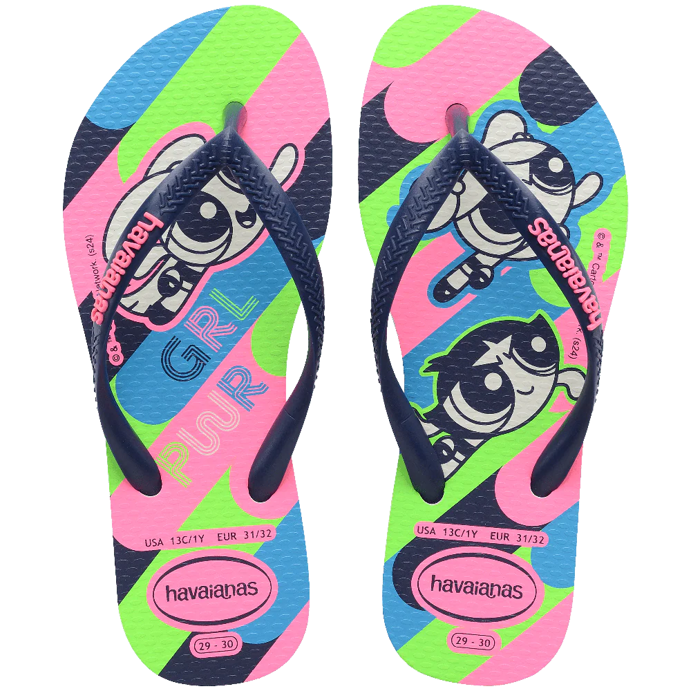 Chinelo Havaianas Infantil Slim Meninas Super Poderosas