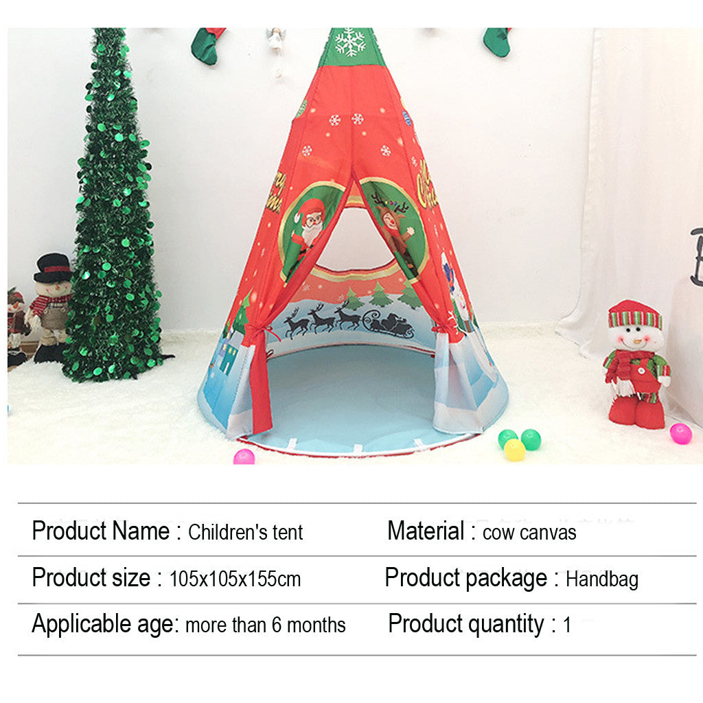 Christmas Tent Kids Teepee Tent 5' Children Indian Play Tent Playhouse Children