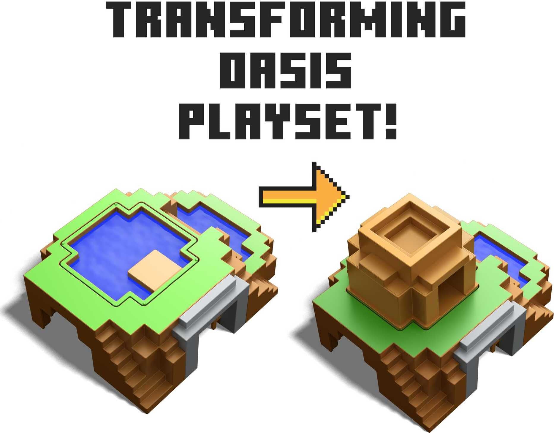 Minecraft Transforming Oasis Playset With Mini Figures Plus Accessories and Slime