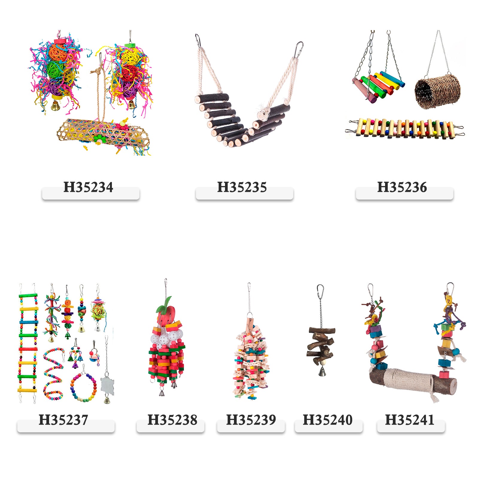 Bird Swing Perch for Birds Chewing Toy Parrot Chew Toy Bird Cage Hanging Training Toy Accessories for Large Medium Birds