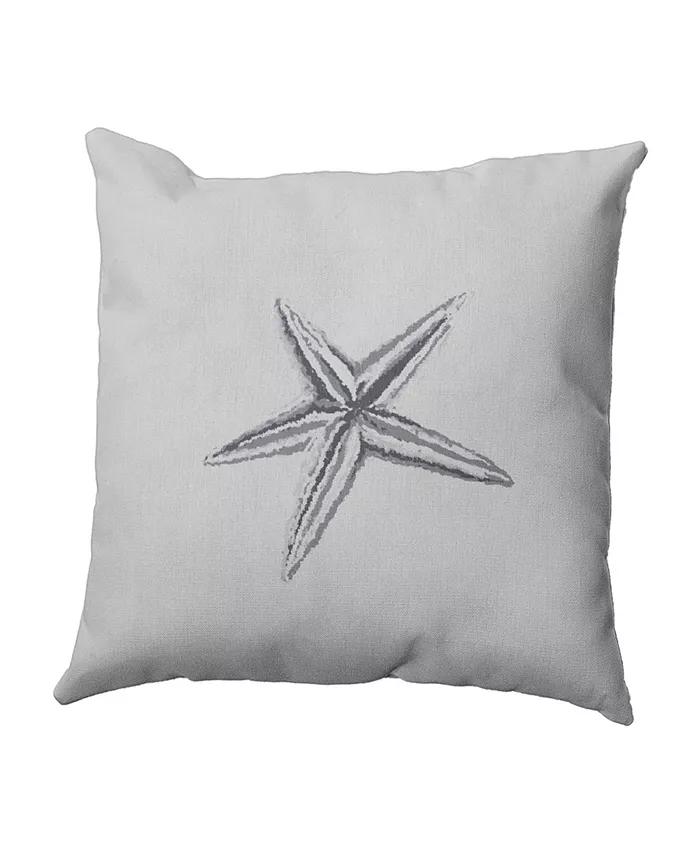 E by Design 16 Inch Gray Decorative Coastal Throw Pillow