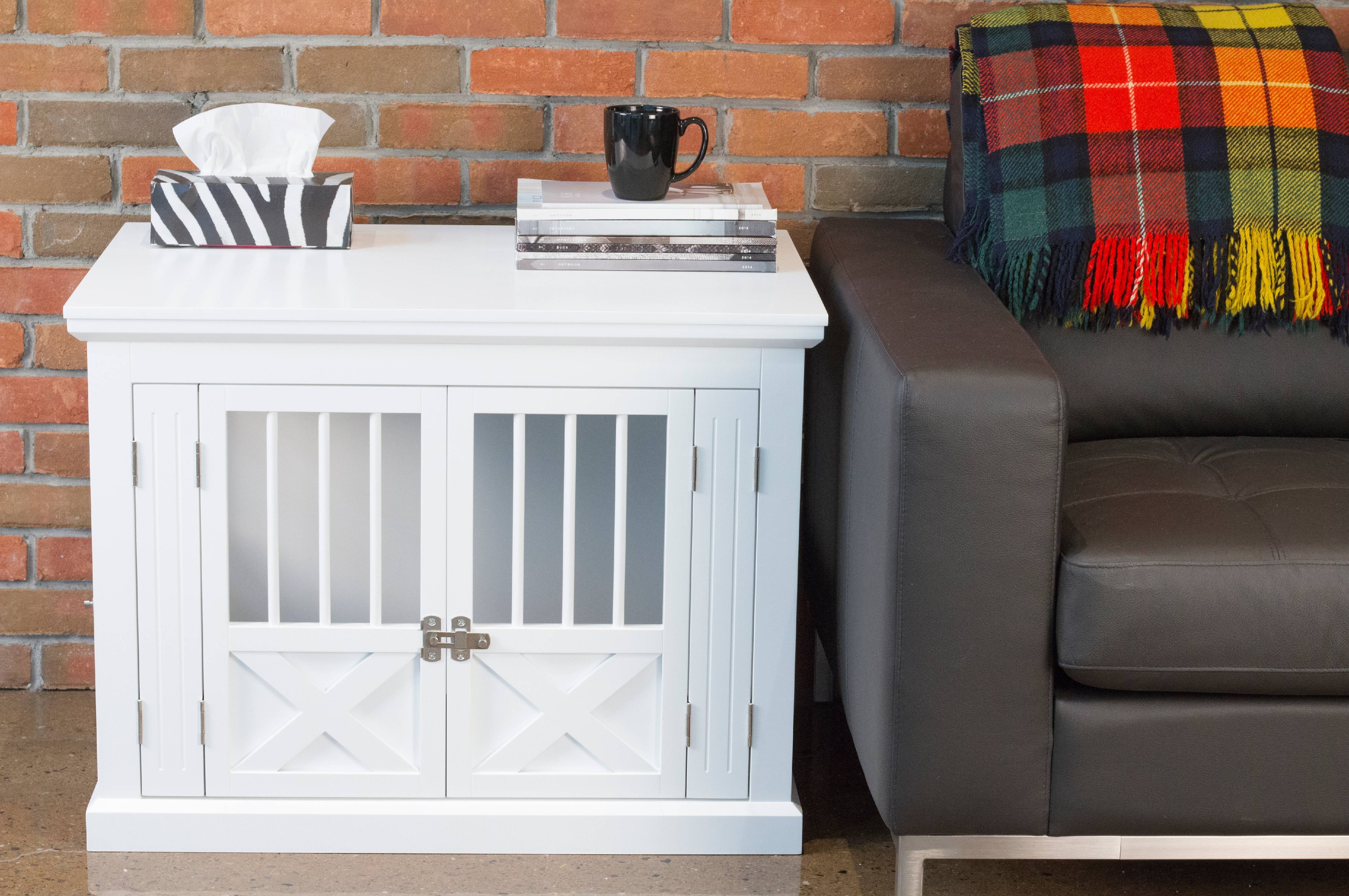 Zoovilla Triple Door Dog Crate， White， Medium， 30.63