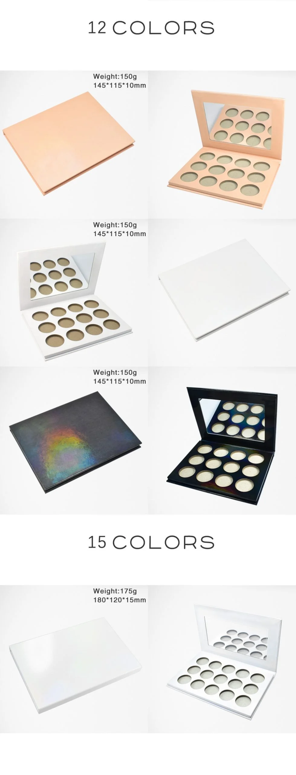 Custom High Pigment Plastic Packging 5 Color Eyeshadow Palette