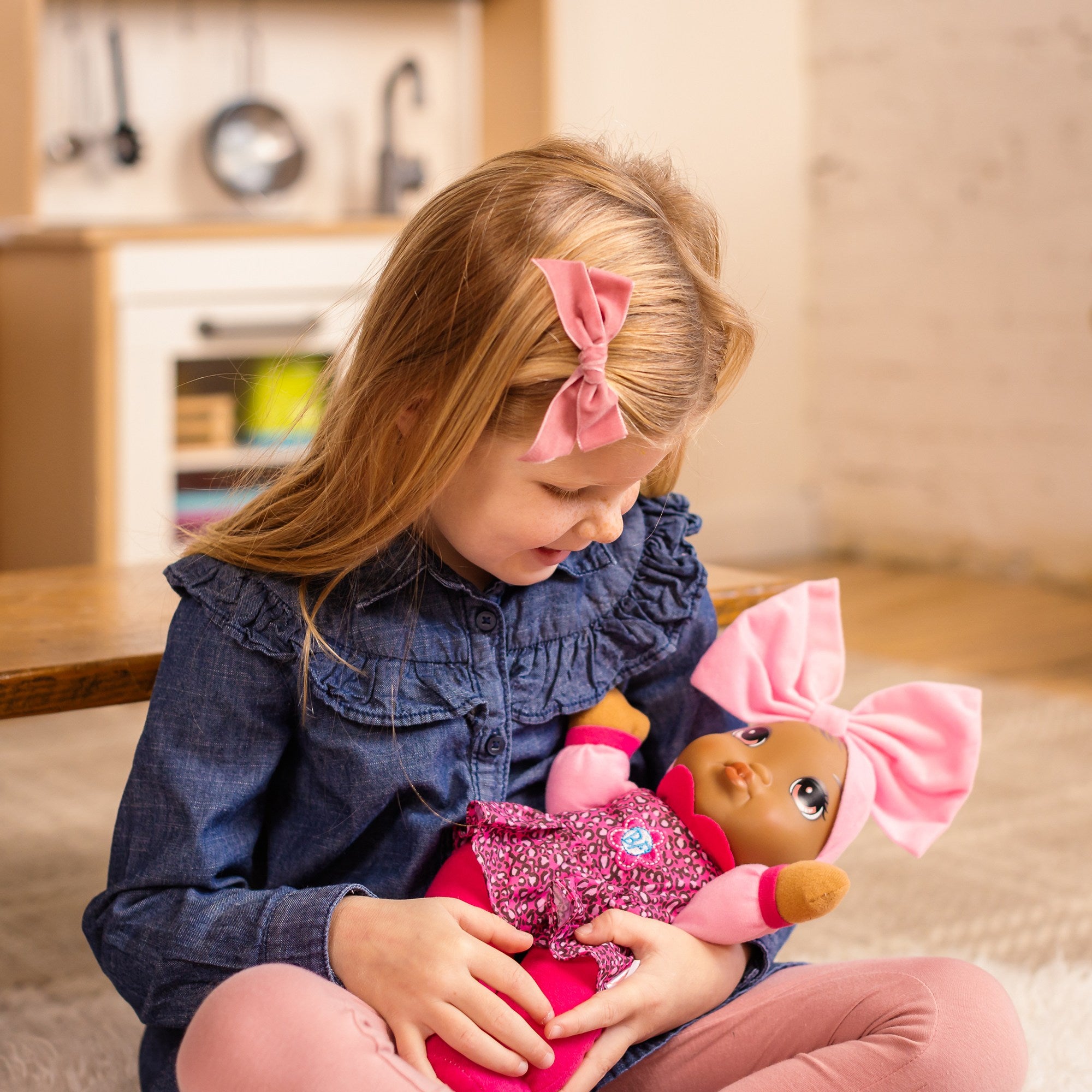 Goldberger Doll baby's First Kisses Animal Print Top African-American