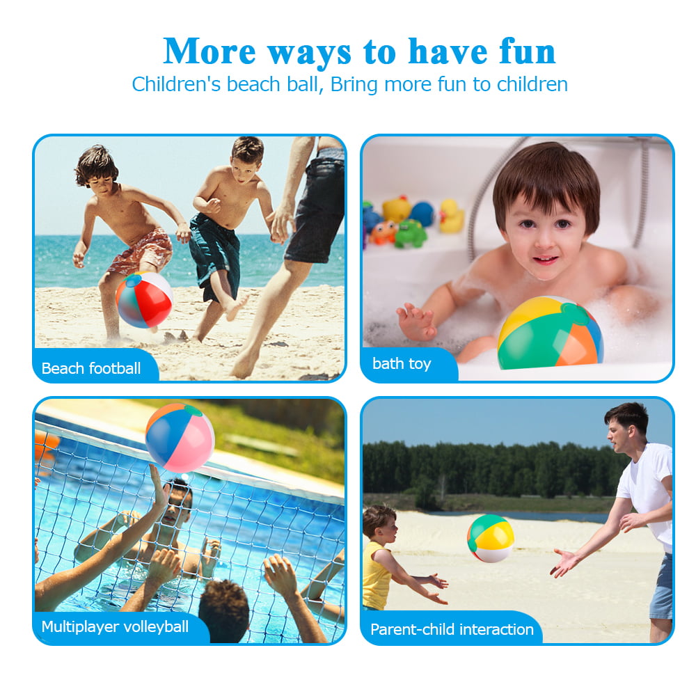 Coogam Inflatable Beach Ball Swimming Pool Summer Water Toy 12 inches(10 PCS)