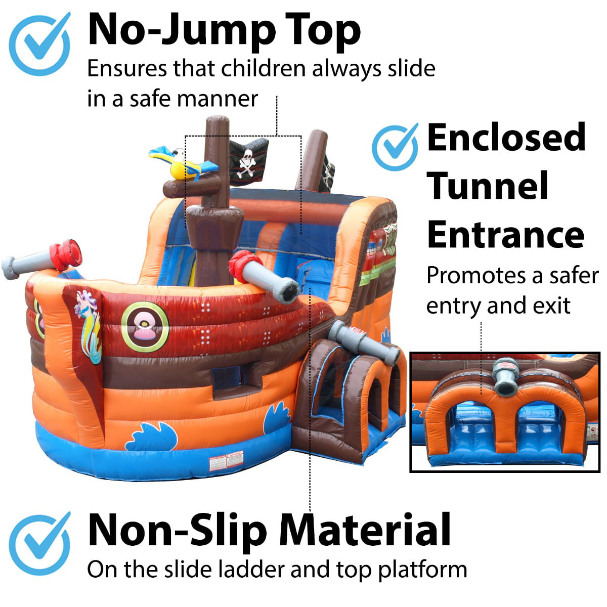 TentandTable Commercial Inflatable Bounce House with Slide - Pirate Ship Kids Jumper