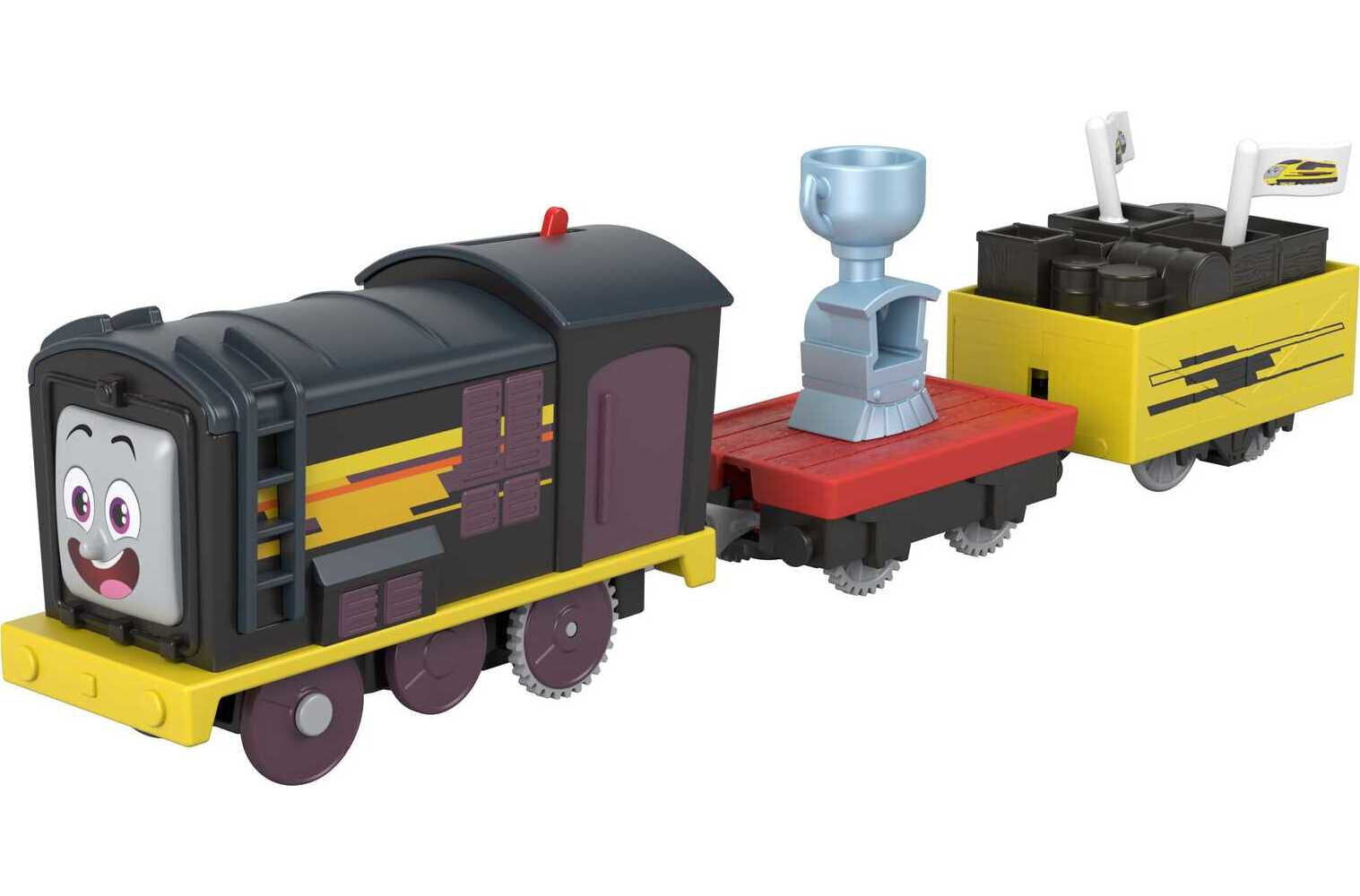 Thomas and Friends Deliver the Win Diesel Motorized Toy Train with Cargo Car and Sodor Cup， 3 Pieces