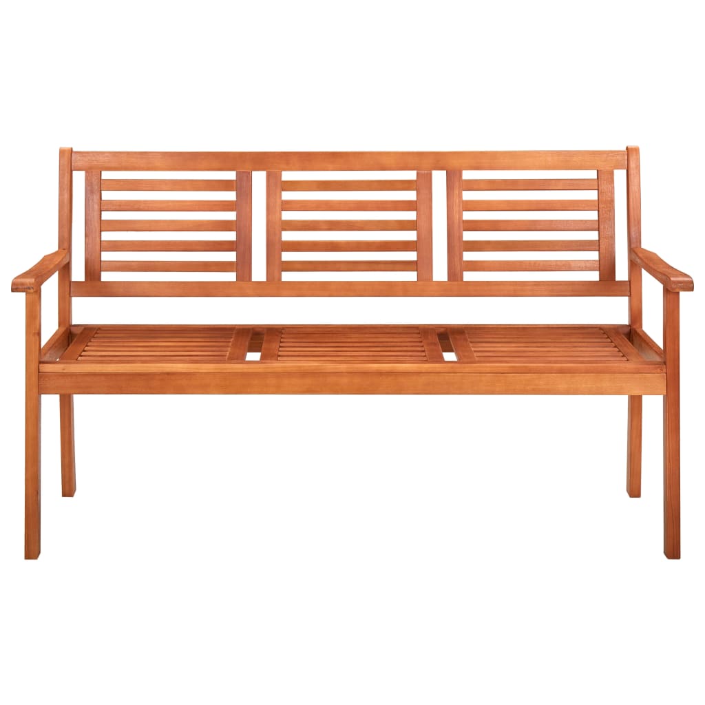 Inlife Garden Bench 3-Seater 59.1" Solid Eucalyptus Wood