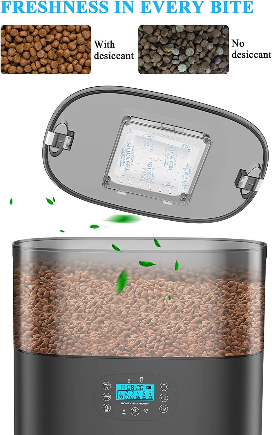 6L Automatic Cat Feeder for 2 Cats， 2.4G WiFi Enabled Smart Feed Automatic Pet Feeder for Cats and Dogs， Timed Pet Food Dispenser with Stainless Steel Bowl APP Control， 10s Voice Black