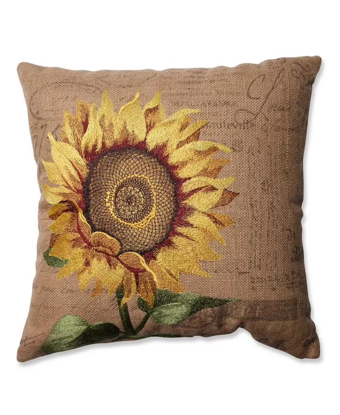 Pillow Perfect Sunflower Burlap 16.5