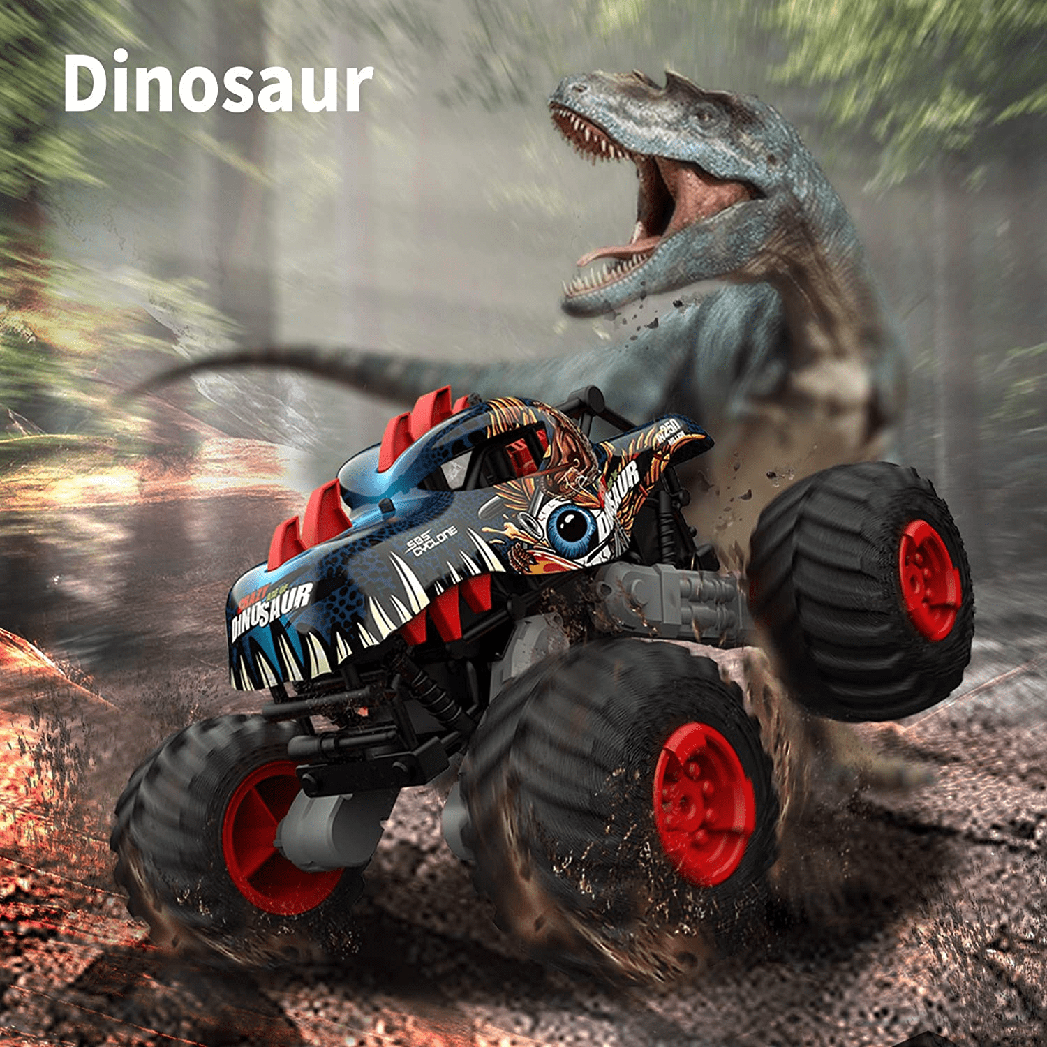 Remote Control Monster Truck Toys for Boys 3-6 Years RC Dinosaur Cars 1:16 Off Road 20+MPH 4WD Car Birthday Christmas Gifts