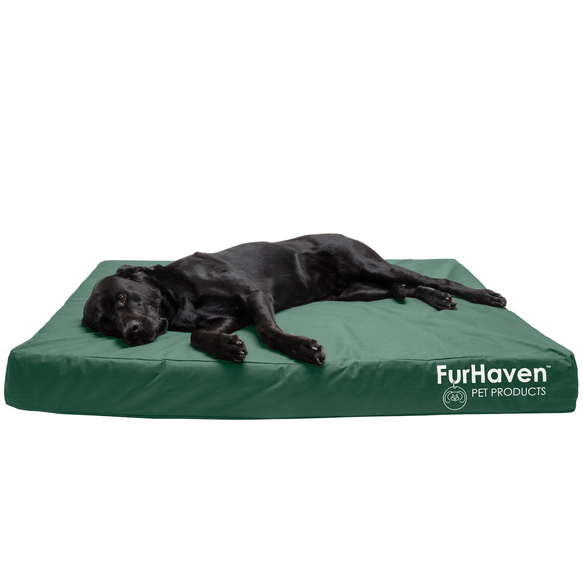 FurHaven | Deluxe Convolute Orthopedic Oxford Indoor/Outdoor Water-Resistant Pet Bed for Dogs and Cats， Forest， Jumbo Plus