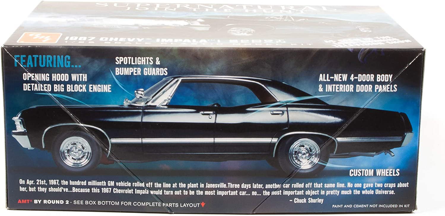 AMT 1967 Chevy Impala 4-Door Supernatural Night Hunter TV Show Model Kit Replica