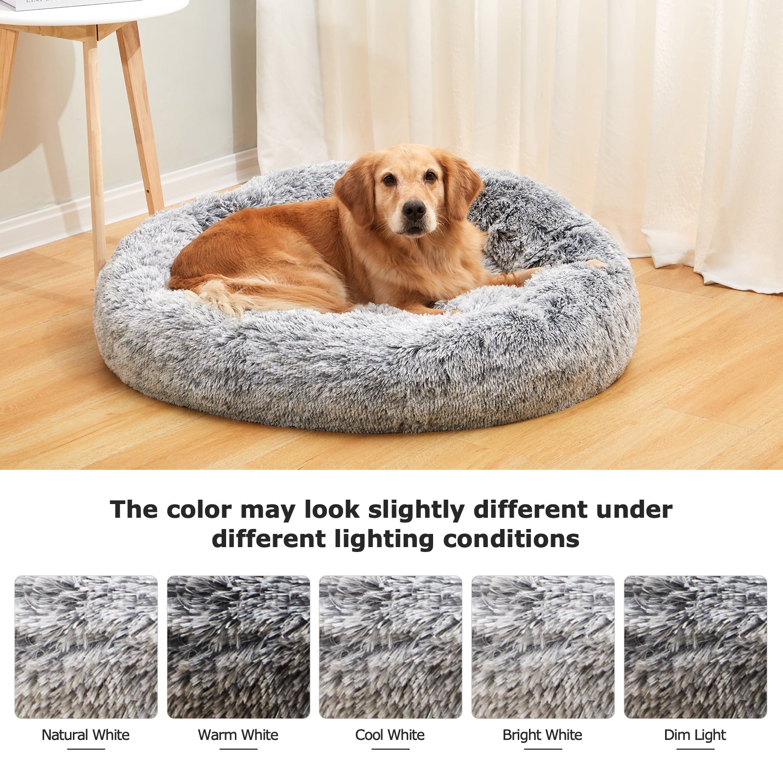 Bedfolks Calming Donut Dog Cuddler Bed， 30