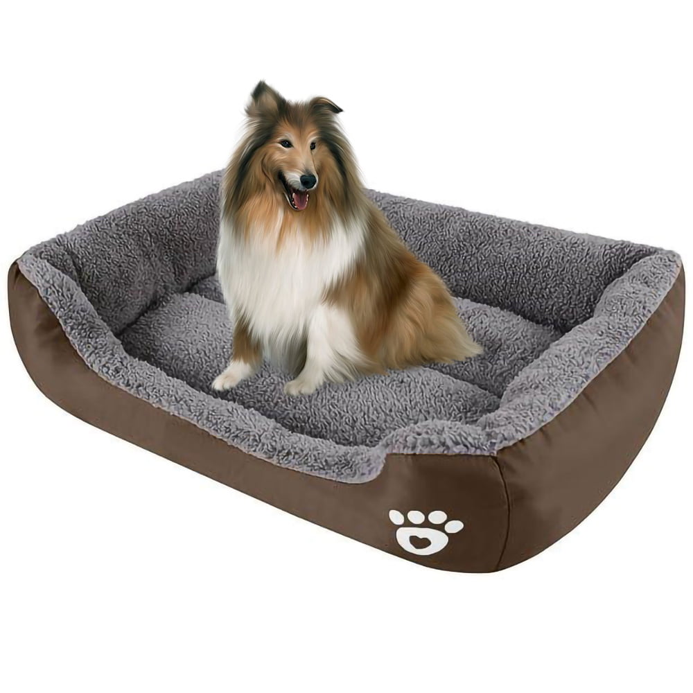 AEDILYS Small Dog Beds， Rectangle Washable Pet Bed with Firm Breathable for Cats， Sleeping Orthopedic Small Beds(Brown)