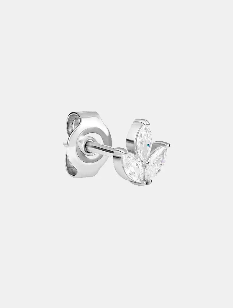 Metal Morphosis Clover Trio Stud In Silver