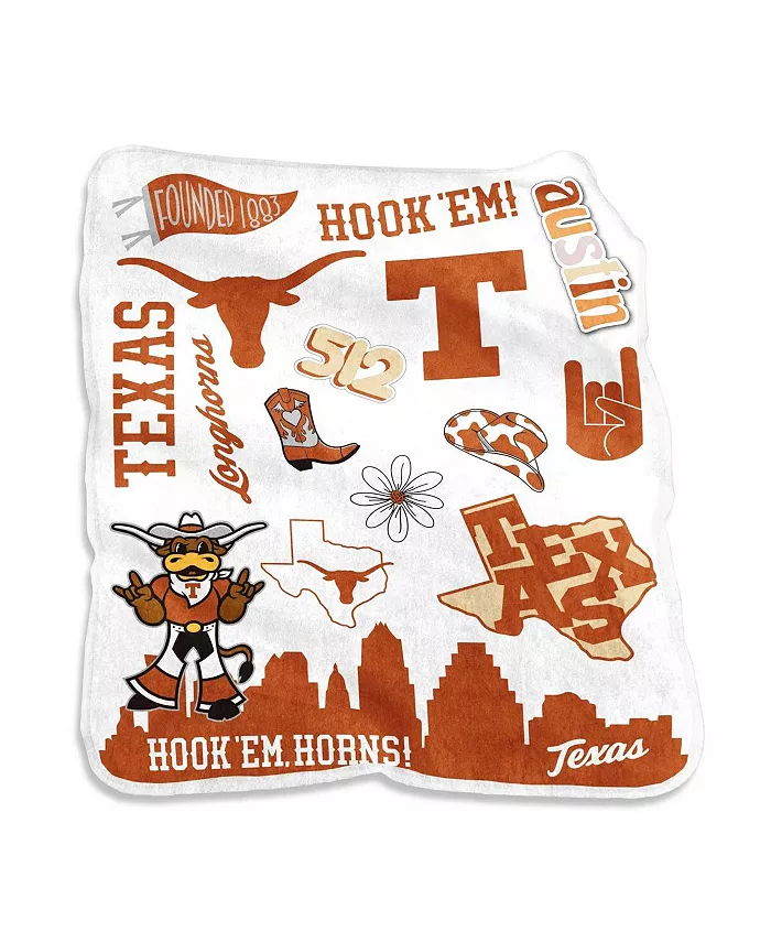 Logo Brands Texas Longhorns 50'' x 60'' Native Raschel Plush Throw Blanket