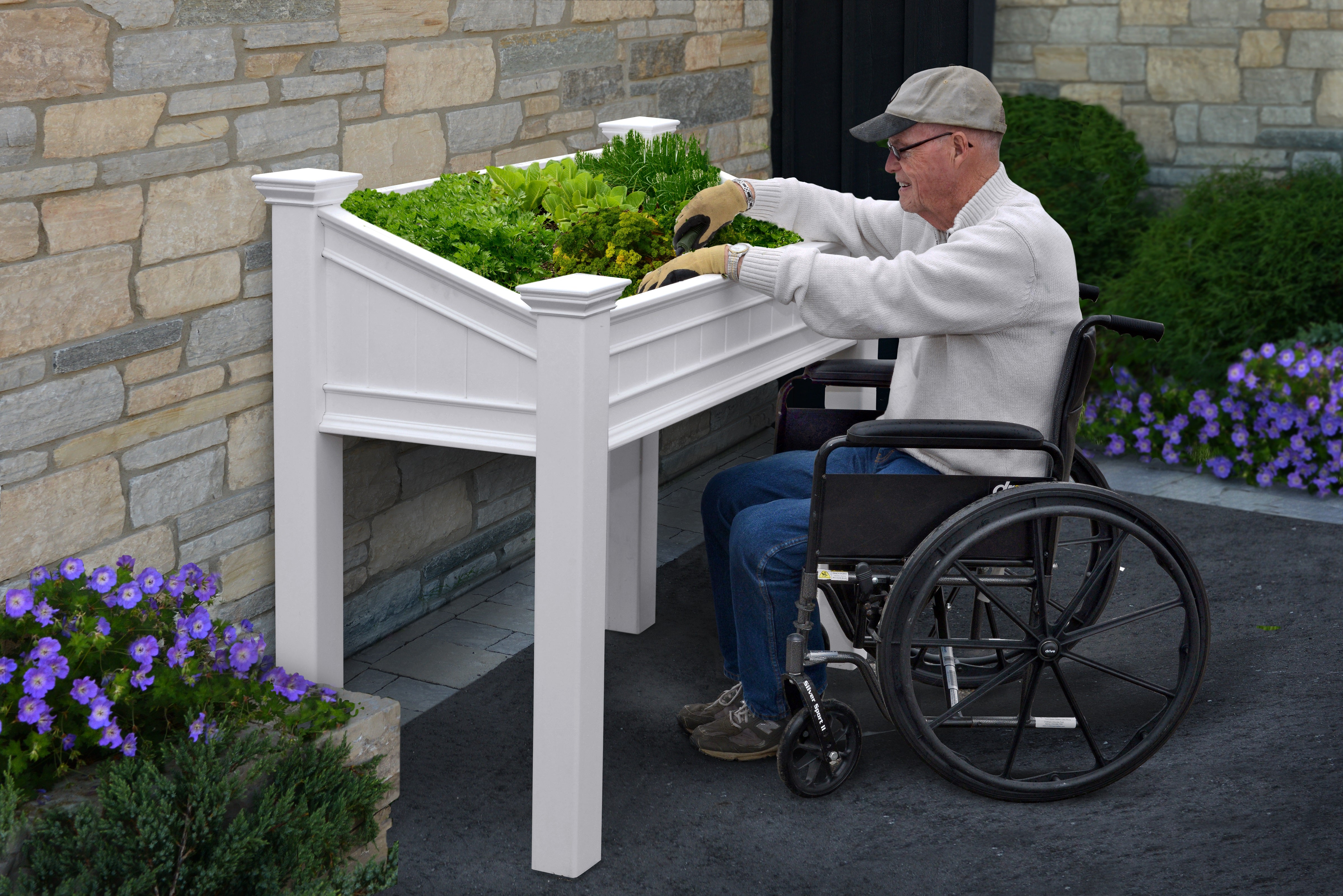 Vita 48" x 24" Liberty Accessible Raised Vinyl Garden,White, VA68240